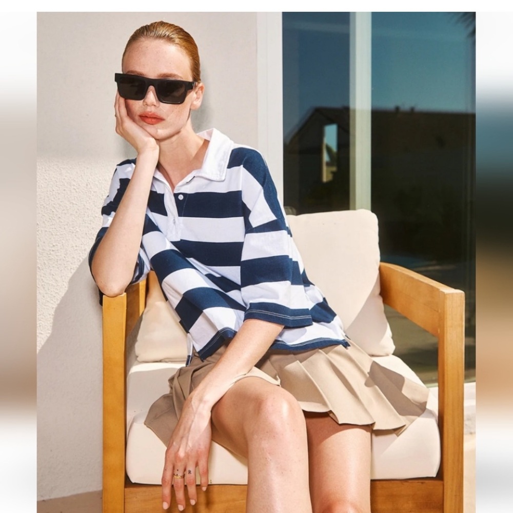 J. Crew Women's Striped Rugby Shirt. Size Large